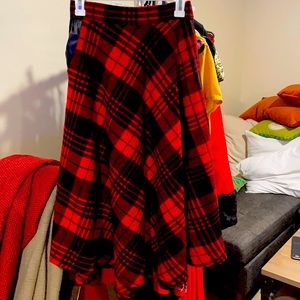 Flannel midi skirt